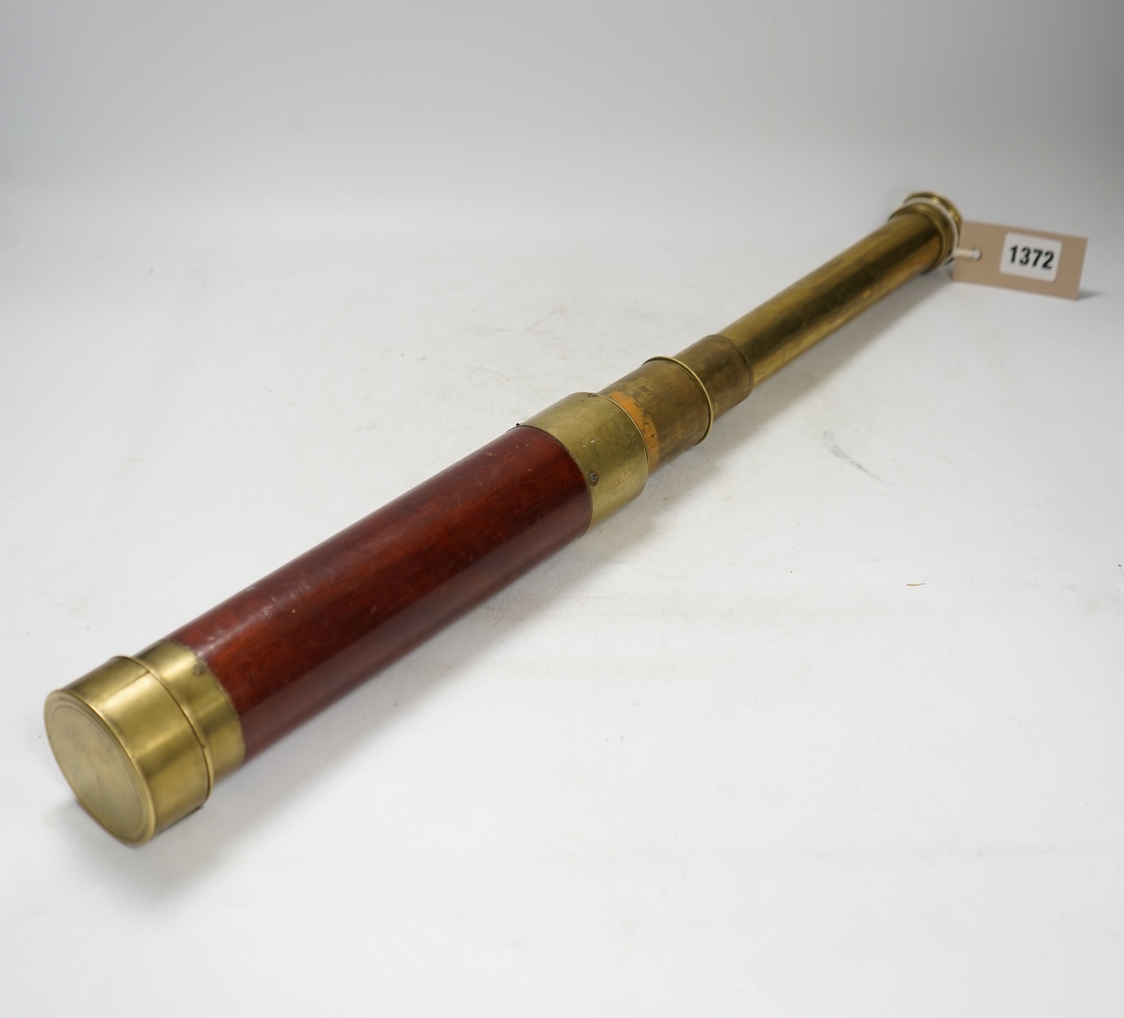 A 19th century four draw telescope made by J.P. Cutts of London. Condition - fair